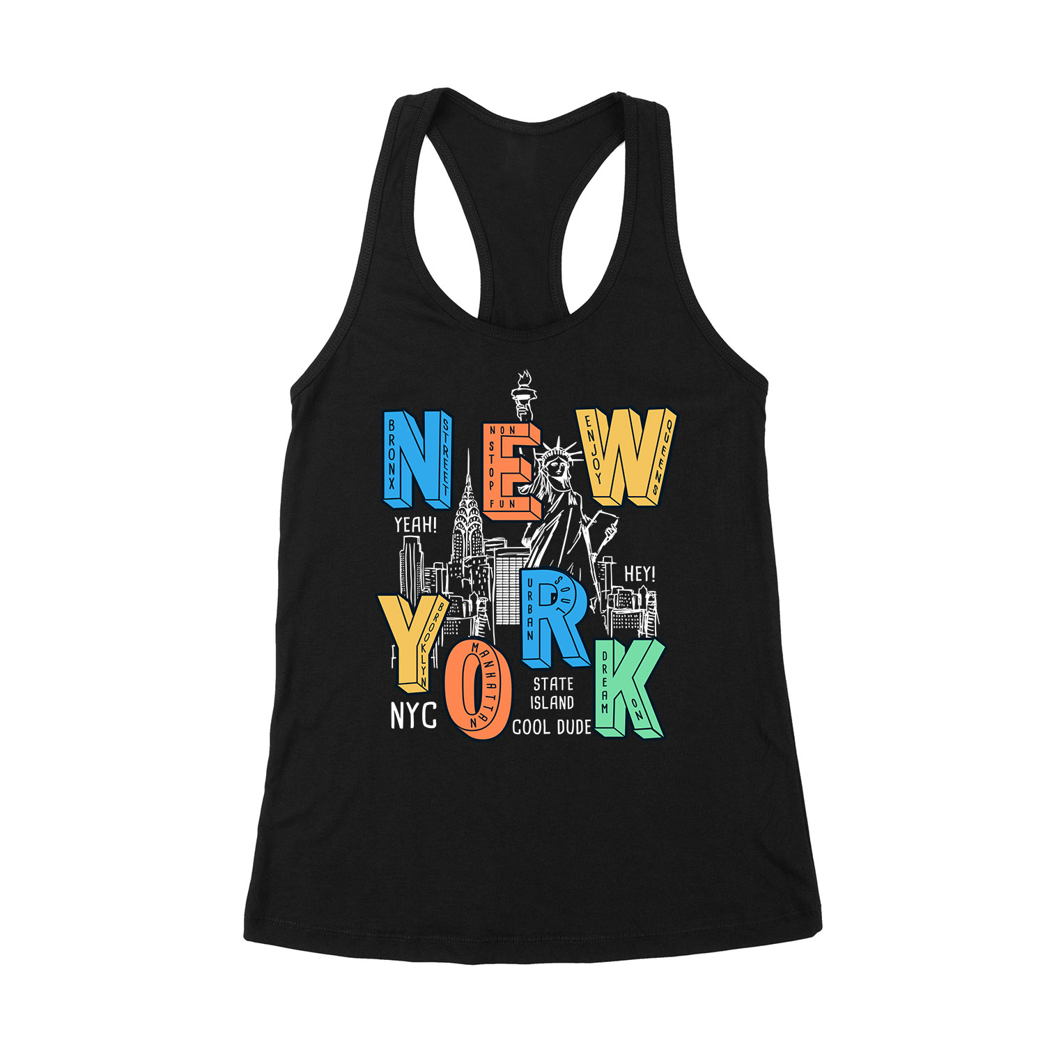 new york usa nyc Fekete Női Trikó