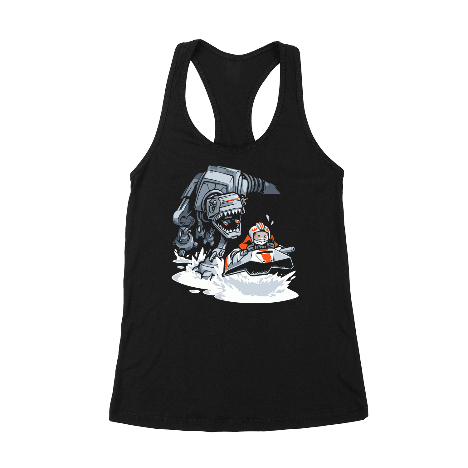 Star Wars Jurrasic Park atat humor Fekete Női Trikó