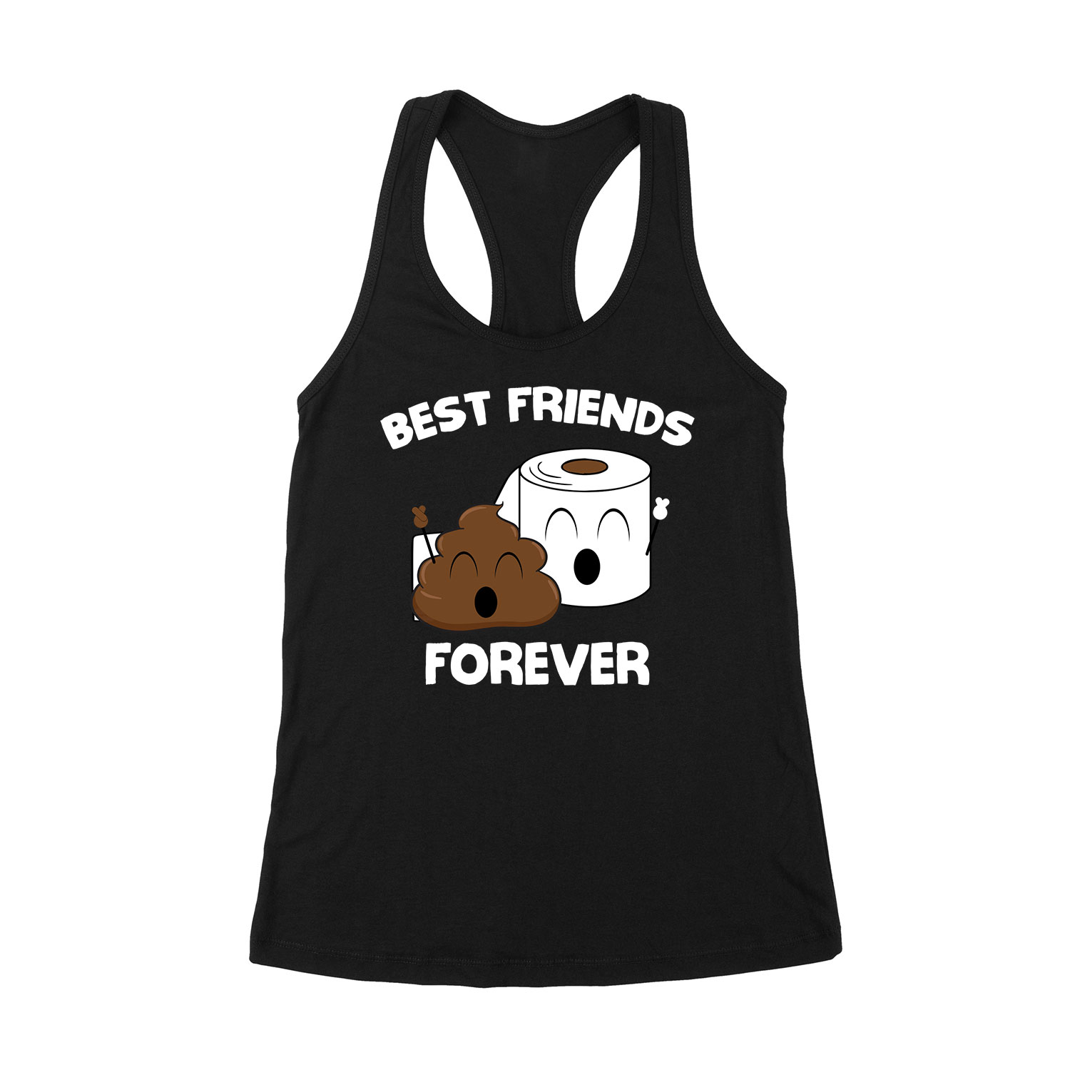 bff best friends kaki kaka wc papír Fekete Női Trikó