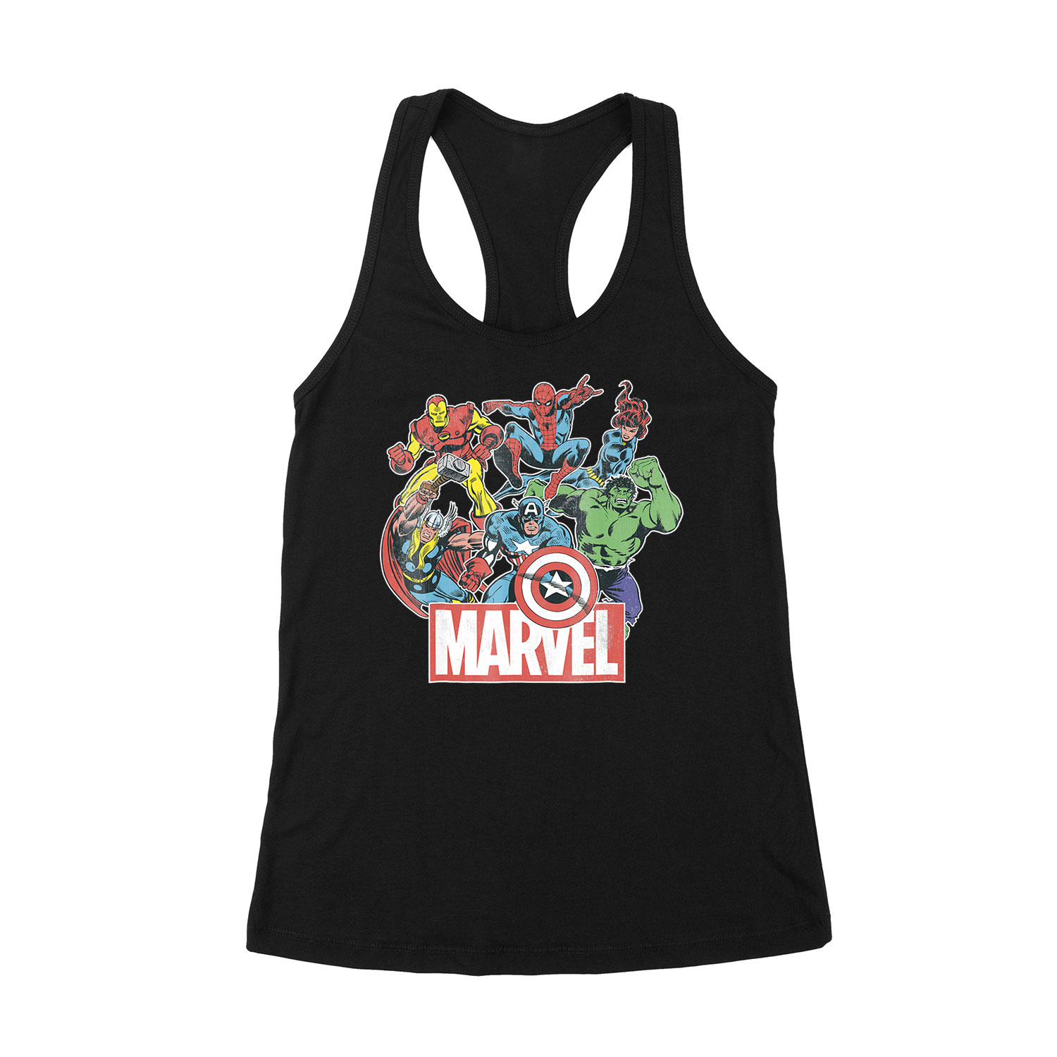 marvel avengers bosszúállók vasember thor pókember Fekete Női Trikó