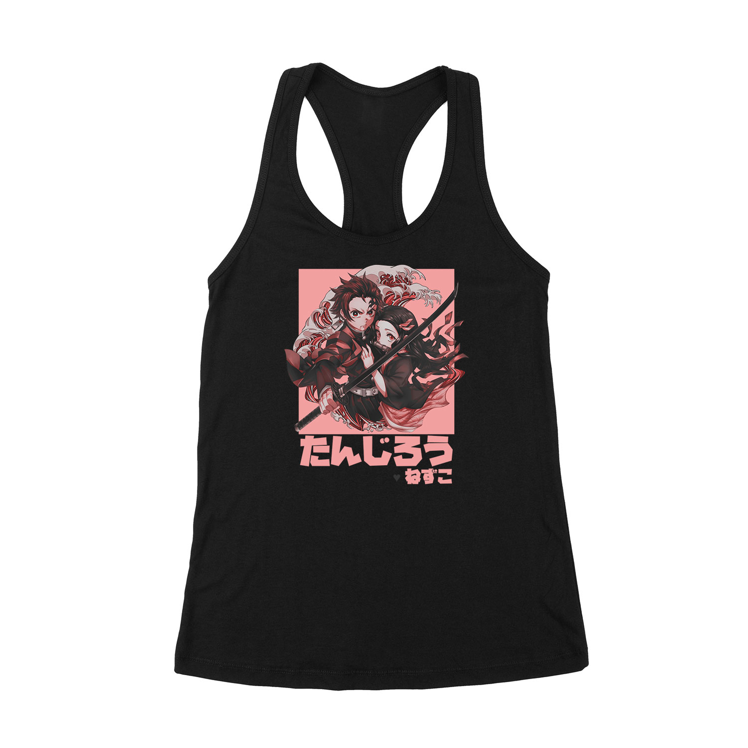 demon slayer tanjiro nezuko Fekete Női Trikó