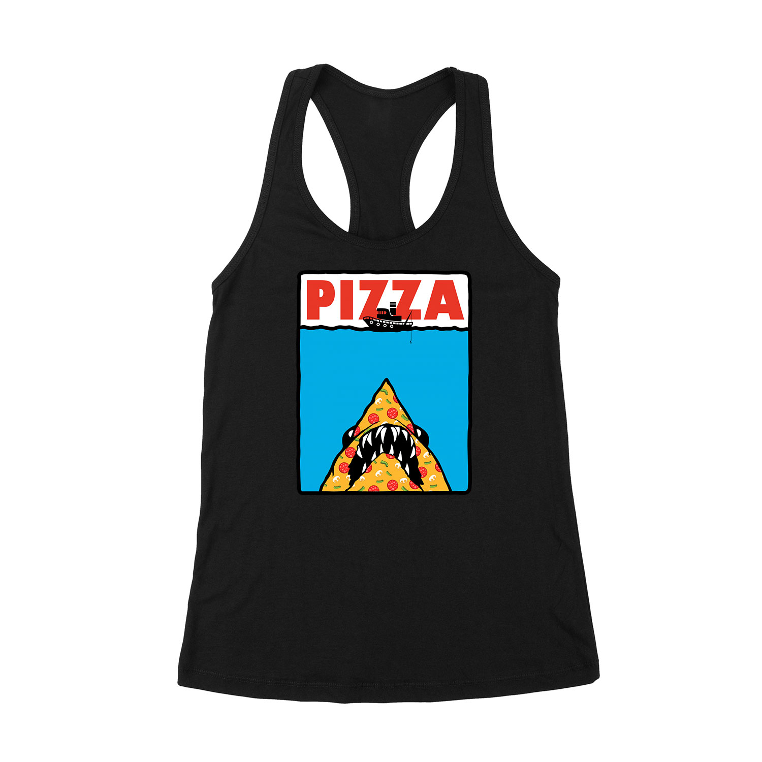 pizza pizza shark cápa Fekete Női Trikó
