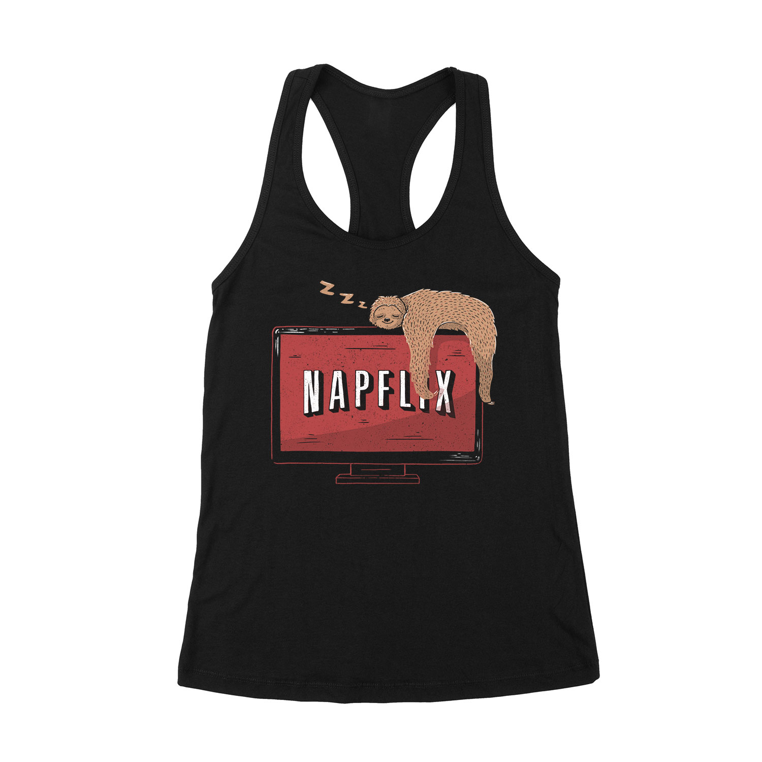 napflix netflix lajhár lusta Fekete Női Trikó
