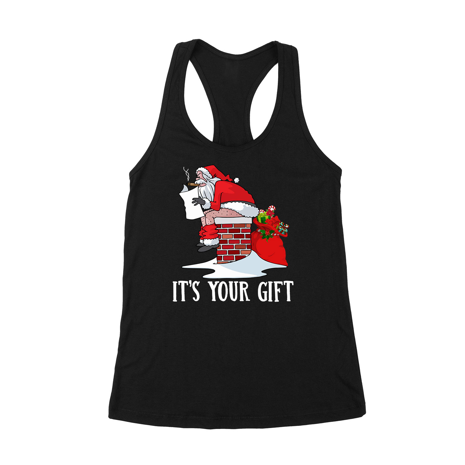 gonosz mikulás santa claus humor karácsony Fekete Női Trikó