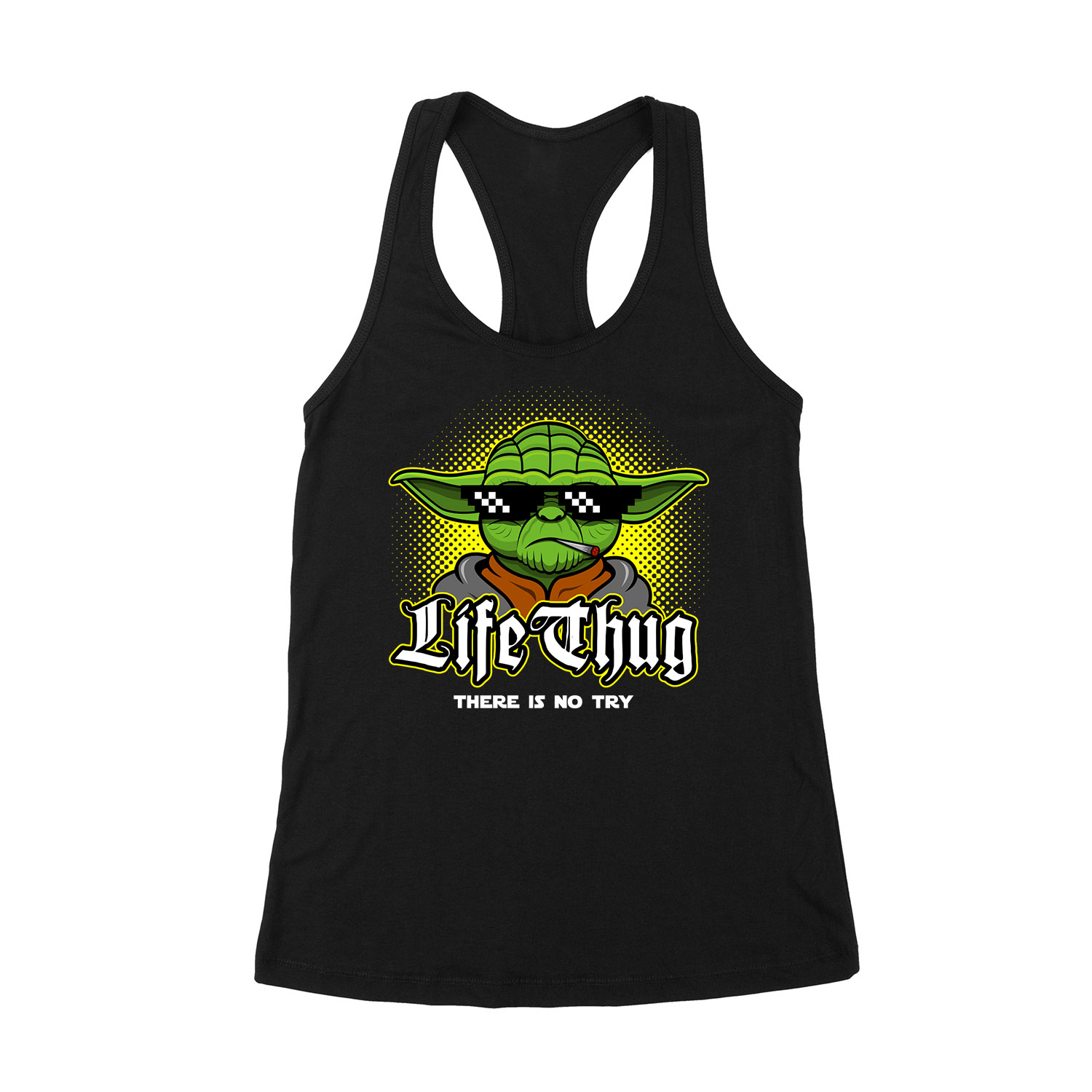 yoda humor thug life try Fekete Női Trikó
