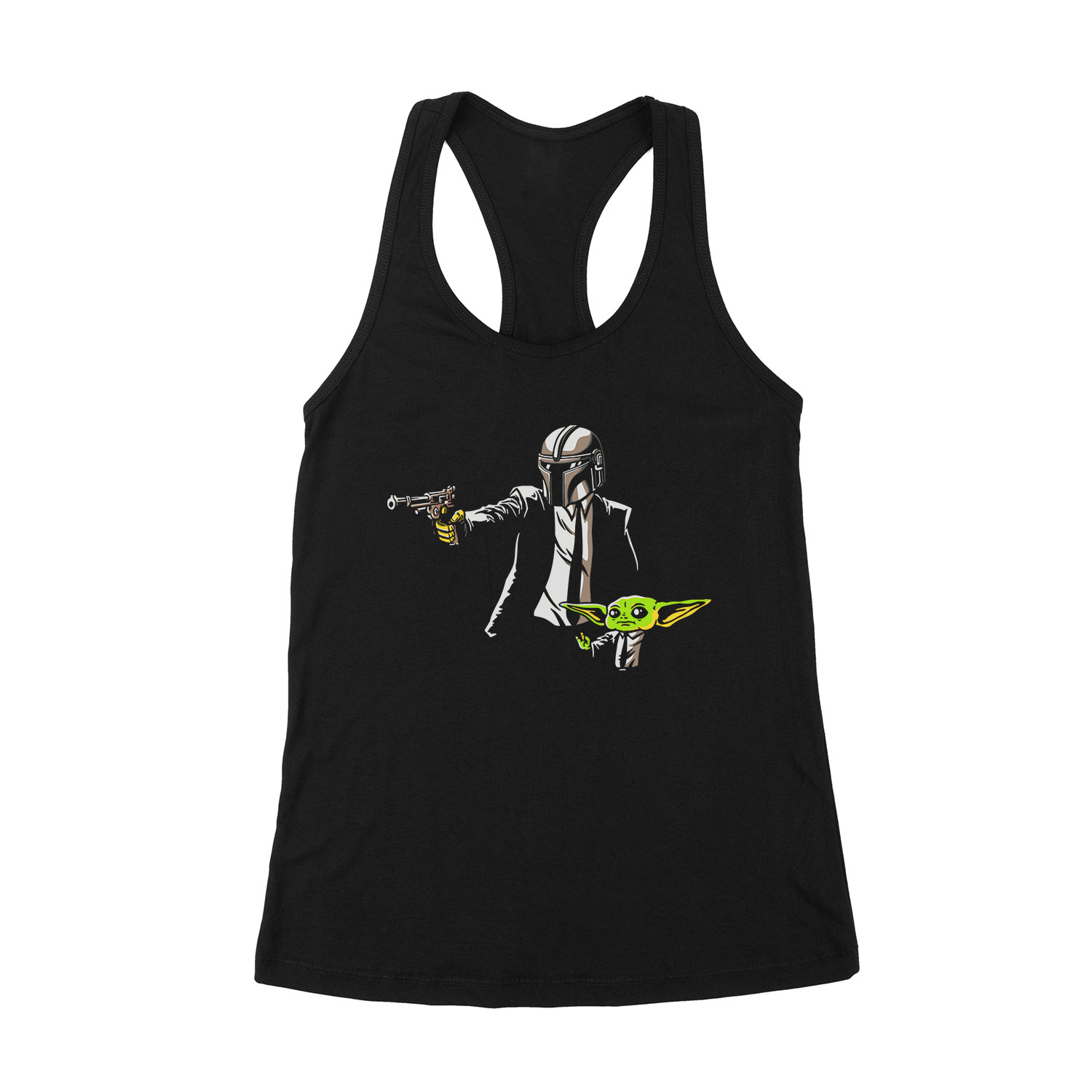 a mandalorian baba yoda baby yoda mando Fekete Női Trikó