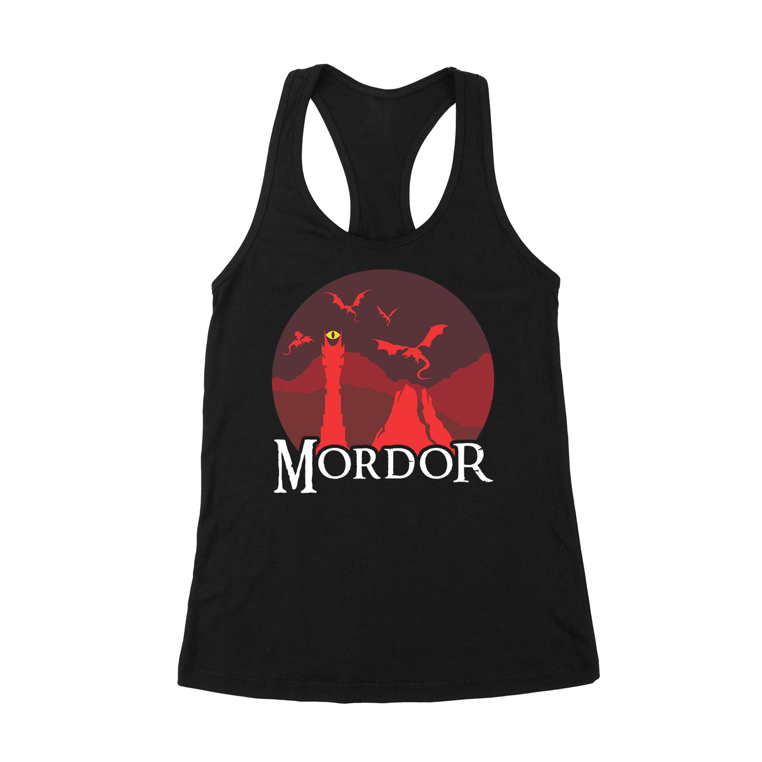 lord of the rings gyűrűk ura mordor Fekete Női Trikó
