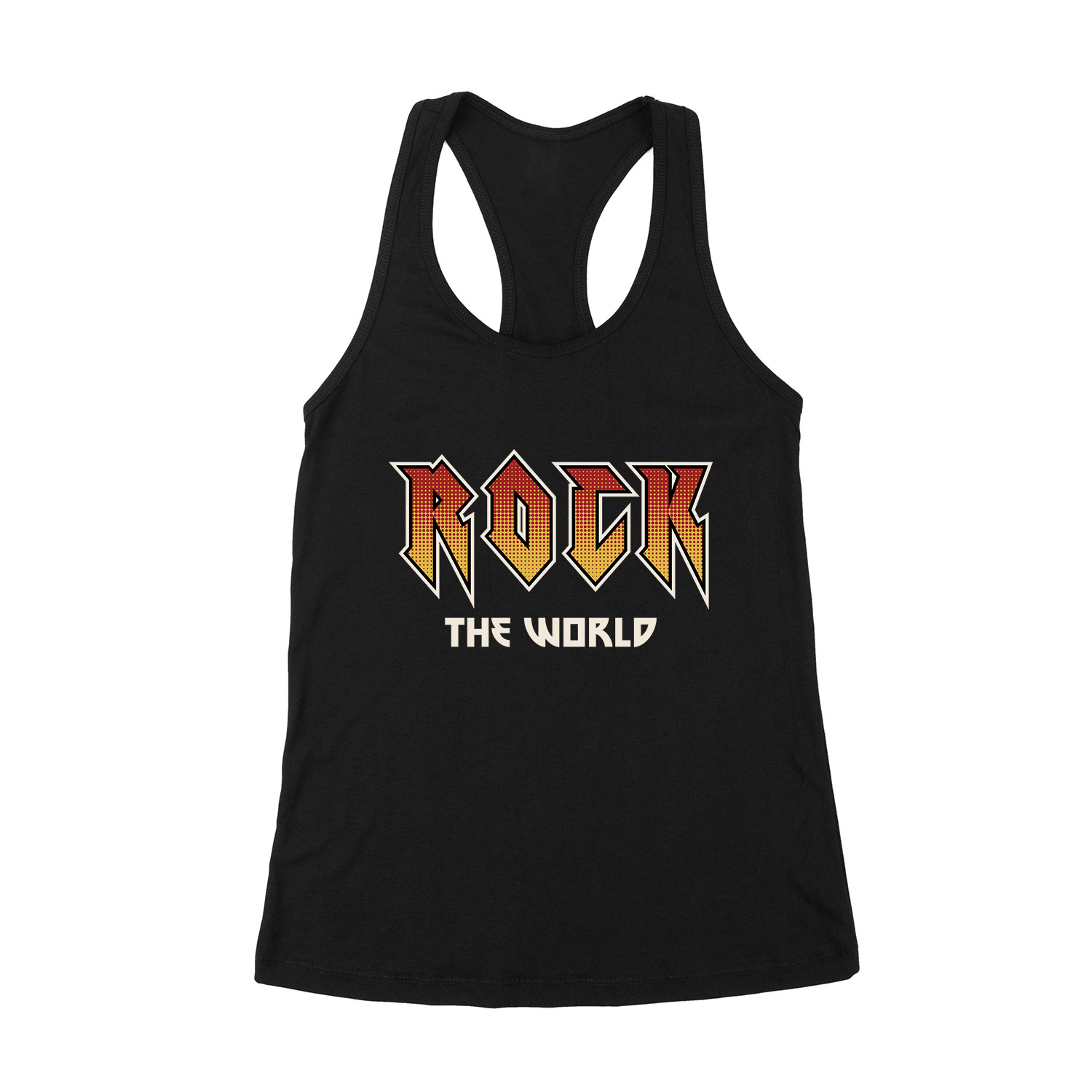 rock the world Fekete Női Trikó