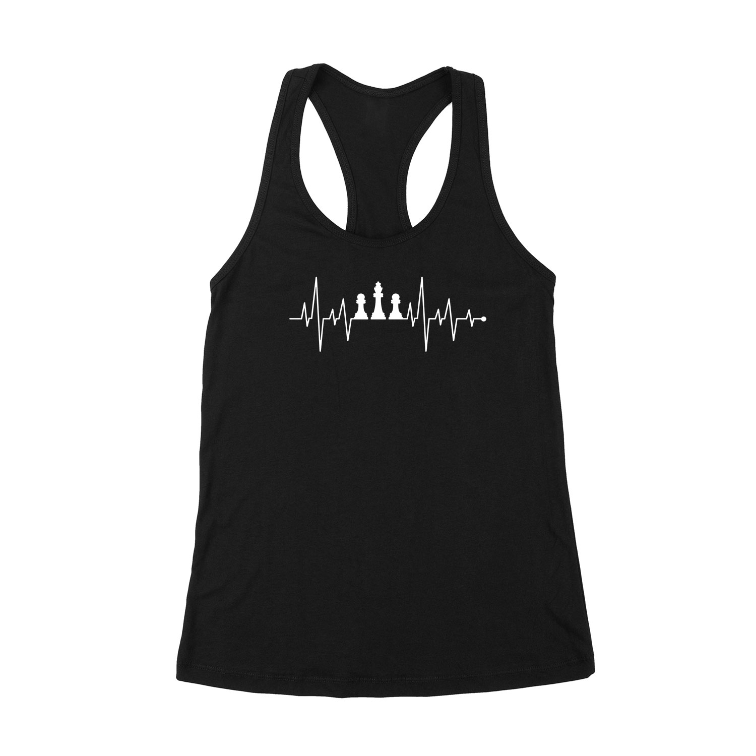 Sakk Szívhang Fekete Női Trikó