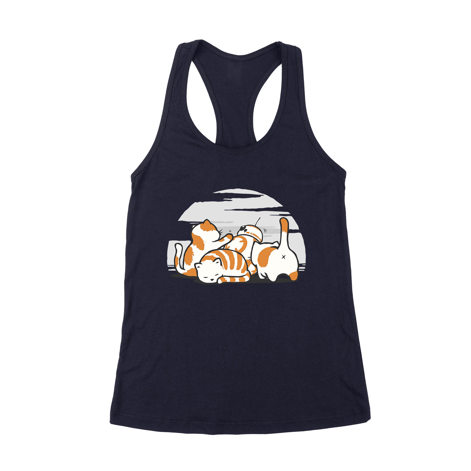 bb8 star wars macskák macskás cicás Sötétkék Női Trikó
