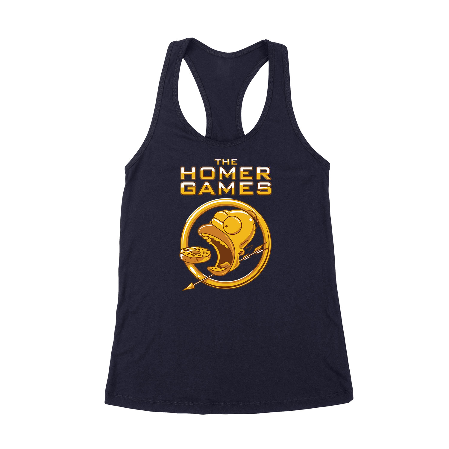 Homer Simpson Hunger Games fánk donut Sötétkék Női Trikó