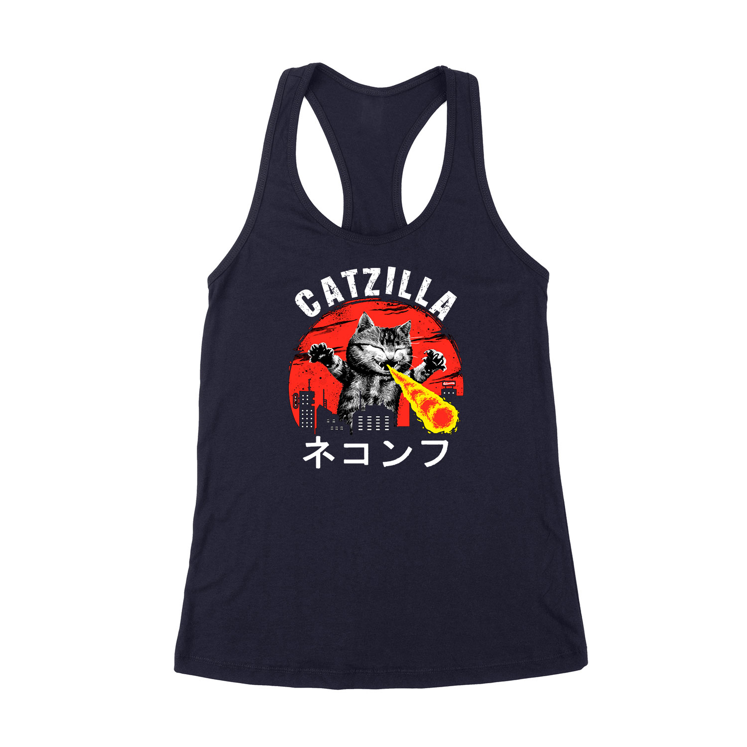 catzilla macska macskás cica cicás Sötétkék Női Trikó