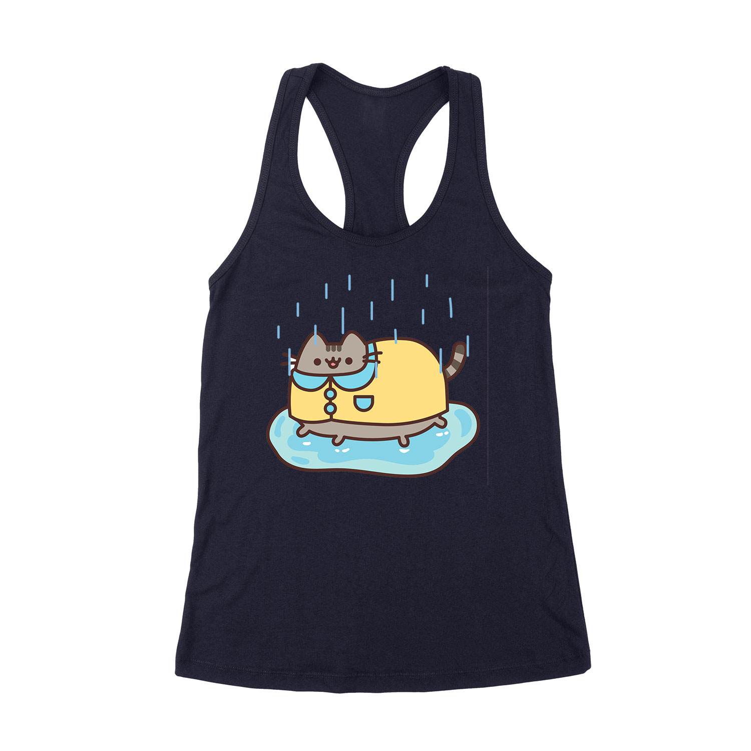 pusheen macska macskás cica cicás Sötétkék Női Trikó