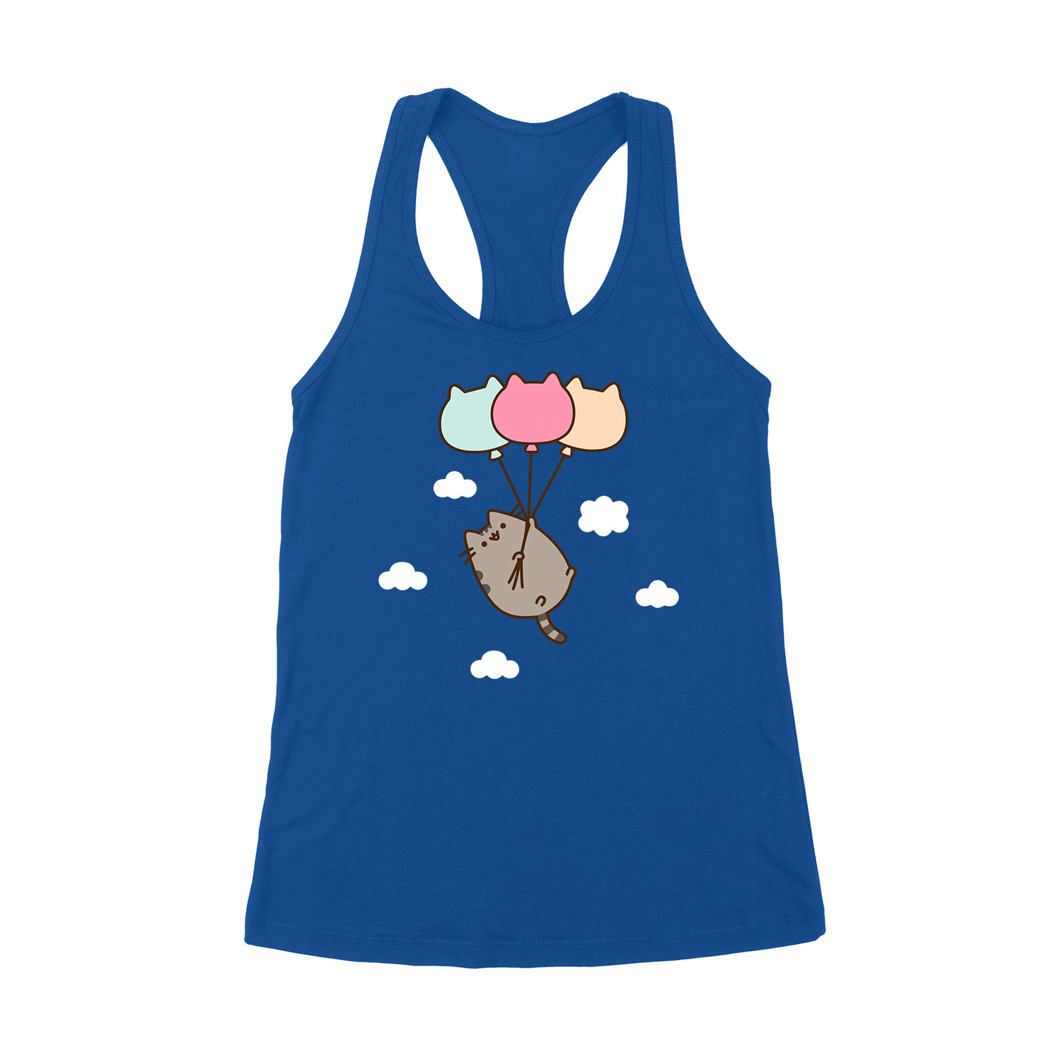 Pusheen macska macskás lufi cica cicás Kék Női Trikó