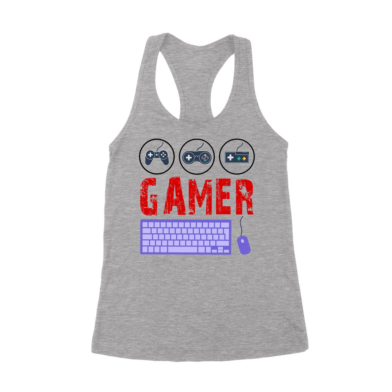 Gamer joystick Sportszürke Női Trikó