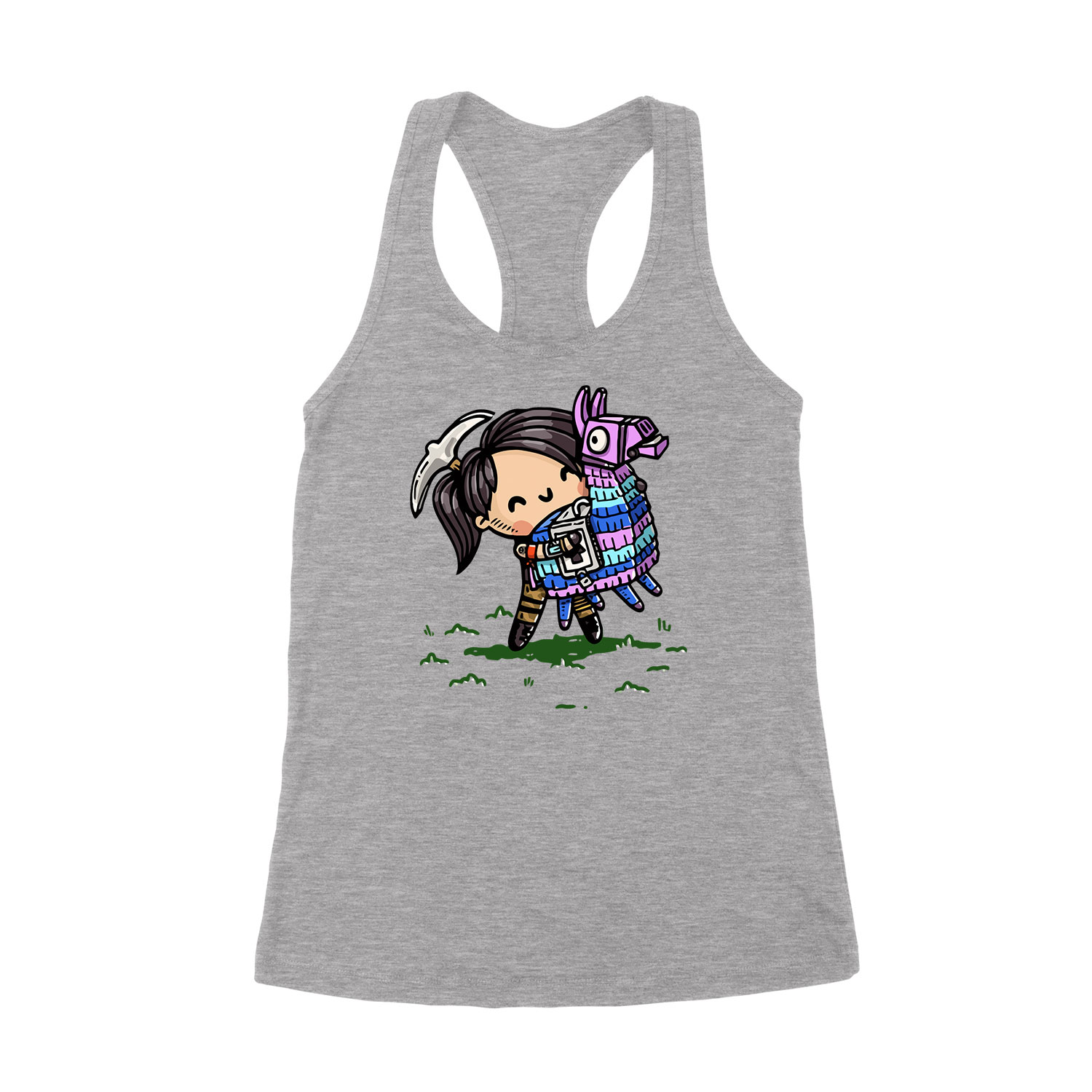 loom láma fortnite Sportszürke Női Trikó