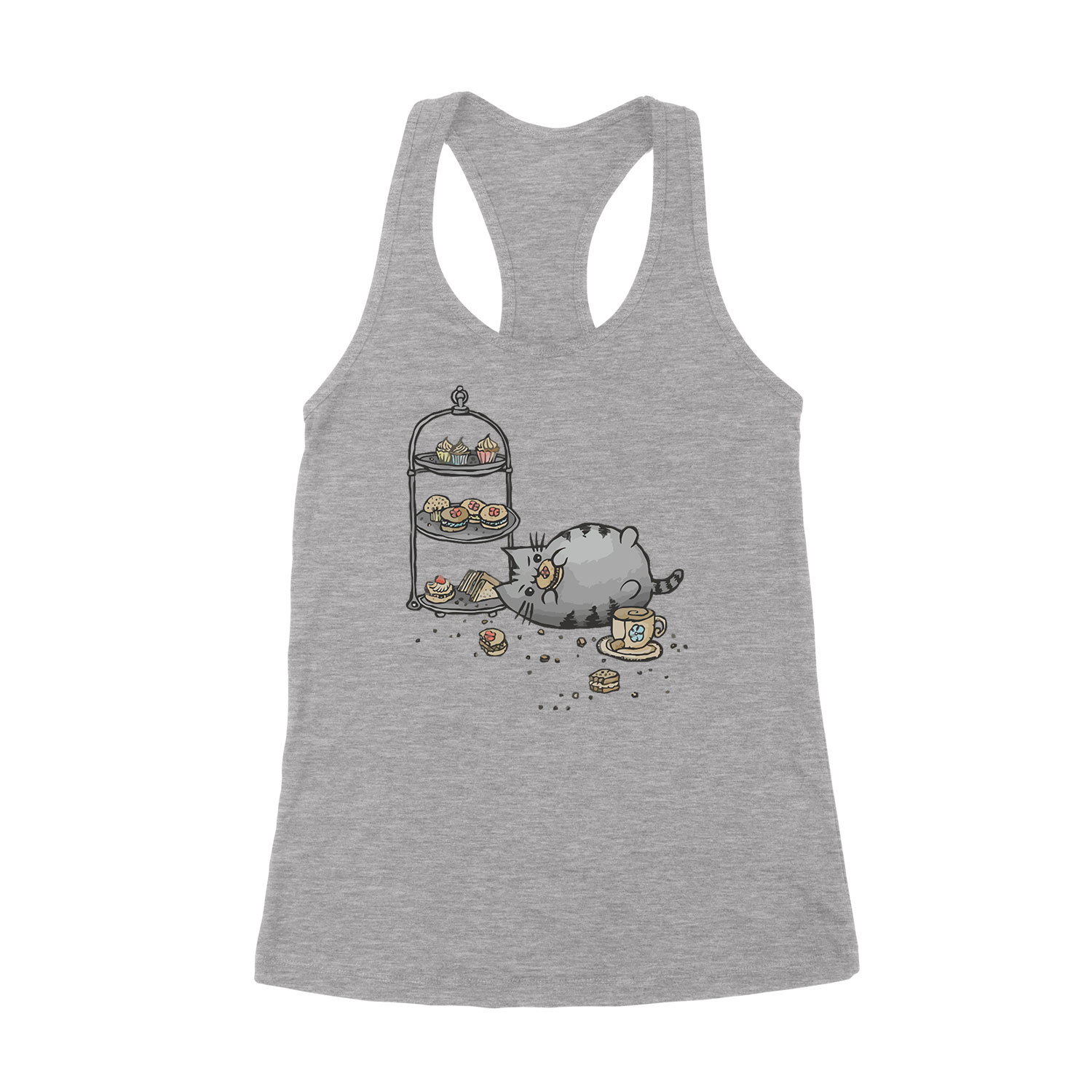 pusheen macska macskás cica cicás Sportszürke Női Trikó