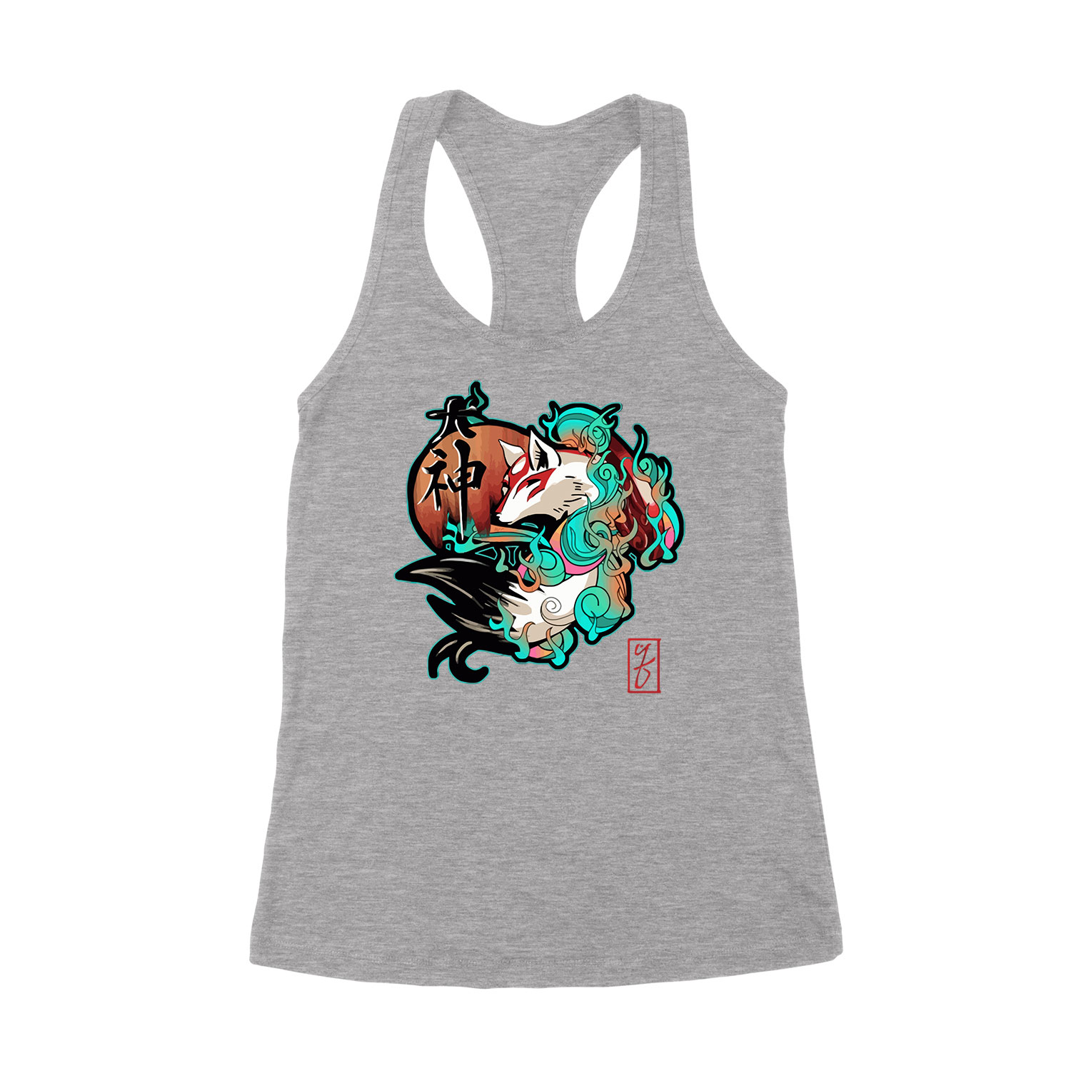 kitsune kicune Sportszürke Női Trikó