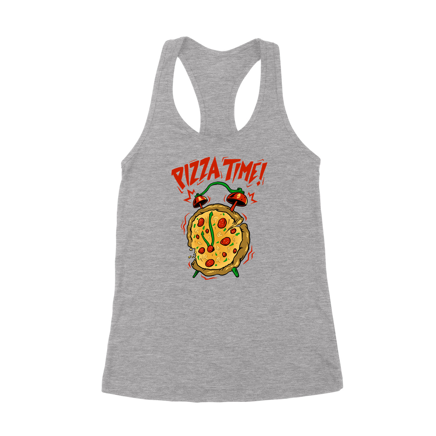 pizza time  Sportszürke Női Trikó