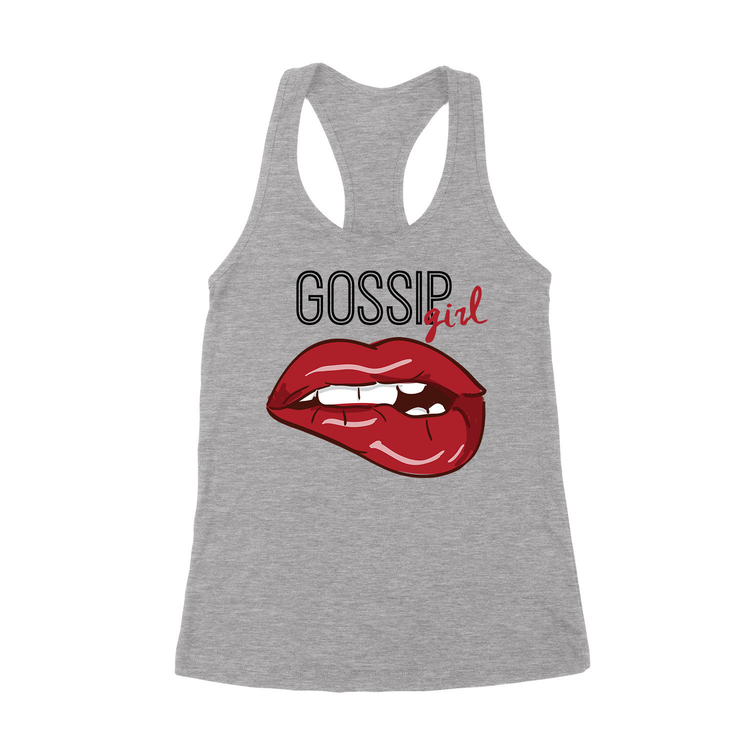 gossip girl lips ajak ajkak Sportszürke Női Trikó