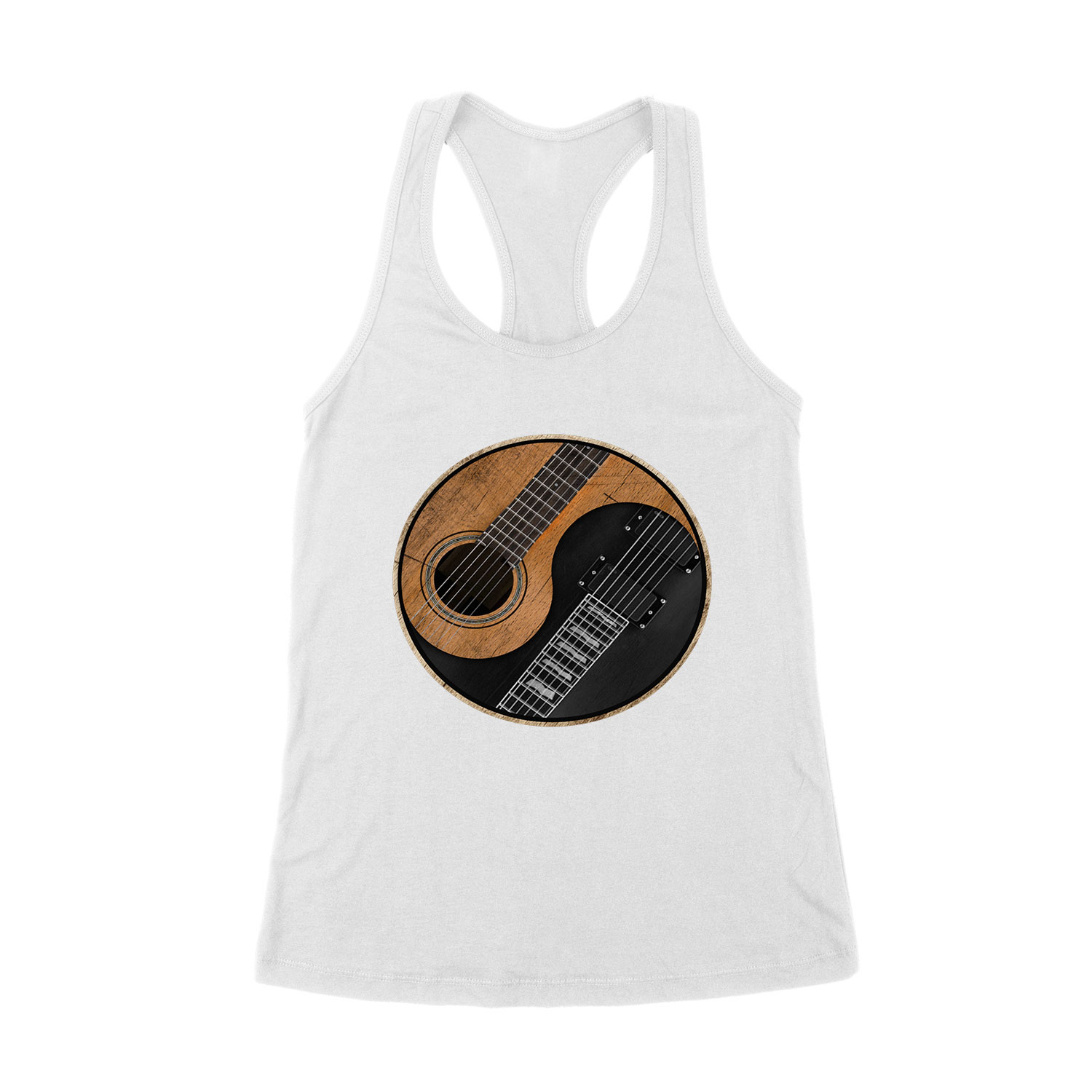 Gitár Yin Yang Fehér Női Trikó