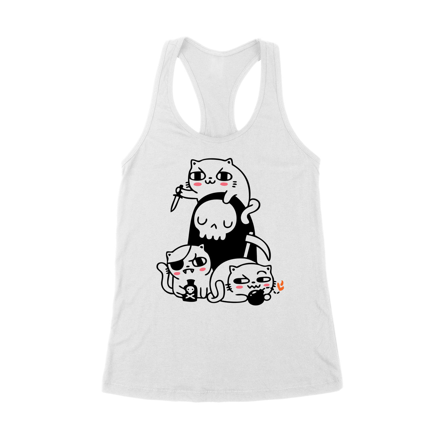 macska macskás cica cicás Fehér Női Trikó