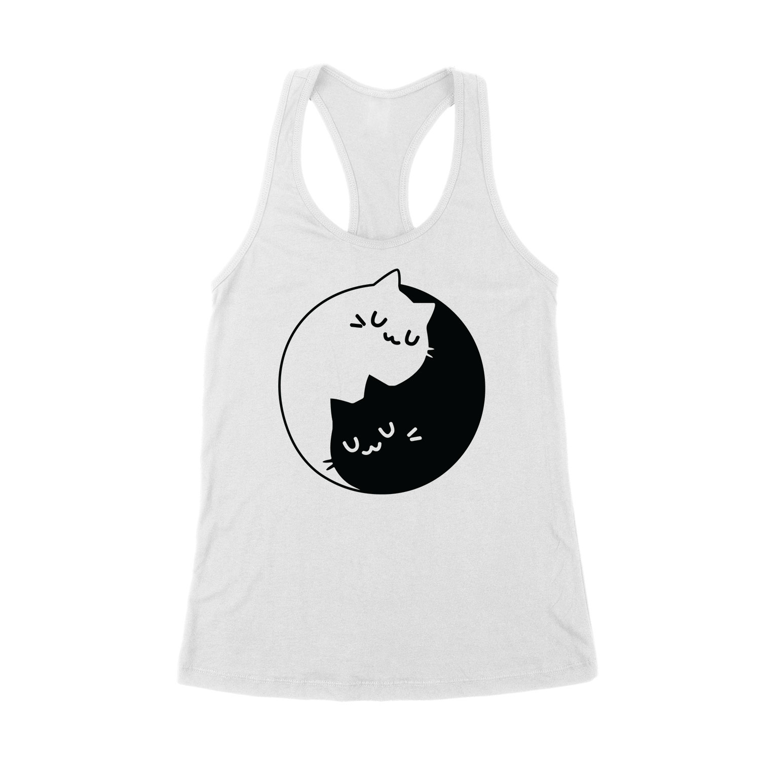 yin yang cica macska macskás macskák Fehér Női Trikó