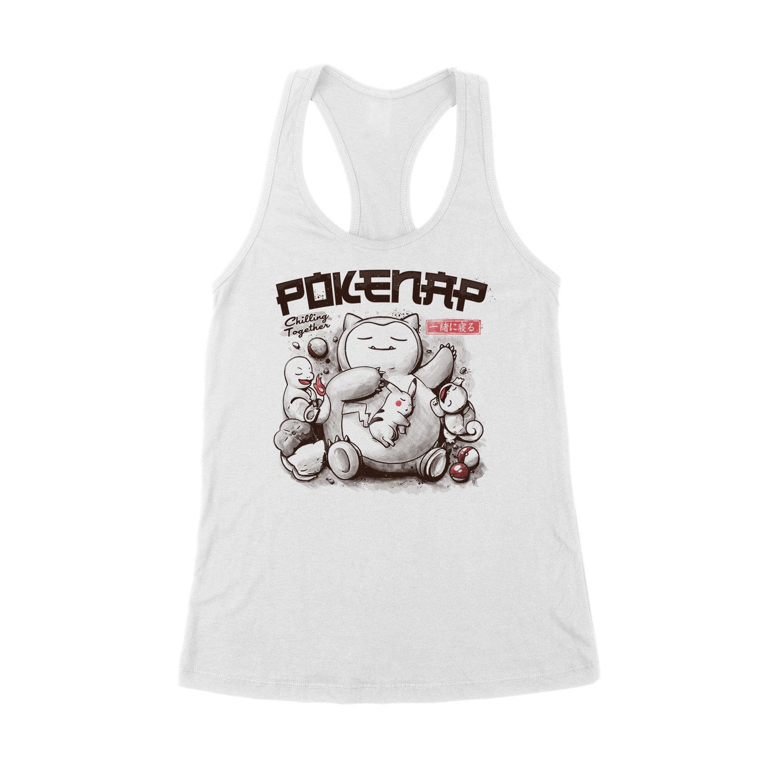 pokemon snorlax pikachu charmander alvós alvás Fehér Női Trikó