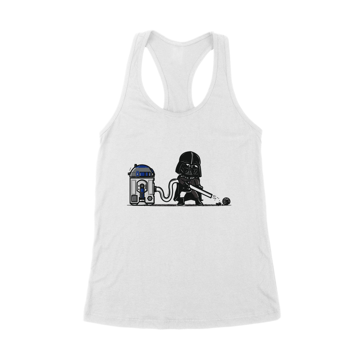 r2d2 darth vader porszívó Fehér Női Trikó