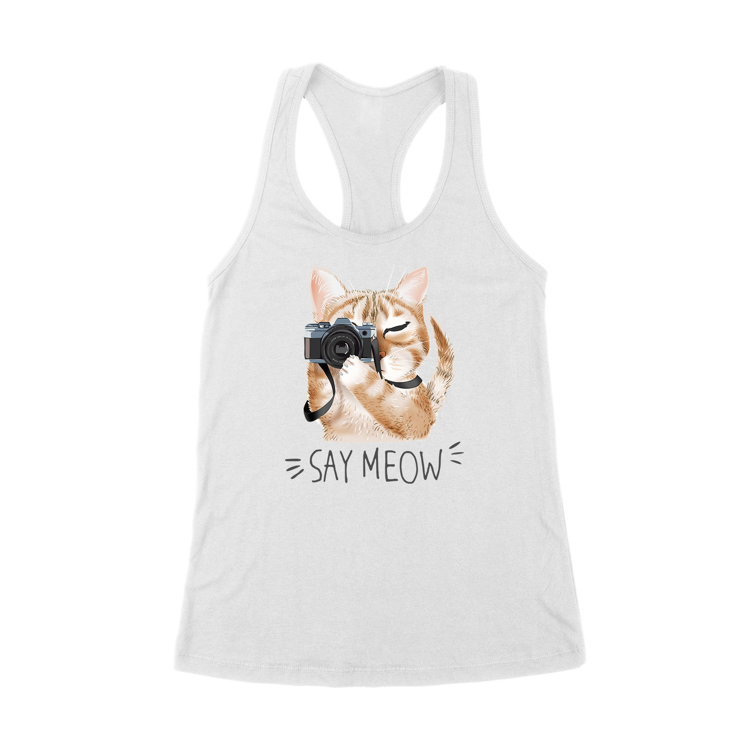 say meow macska macskás cica cicás Fehér Női Trikó