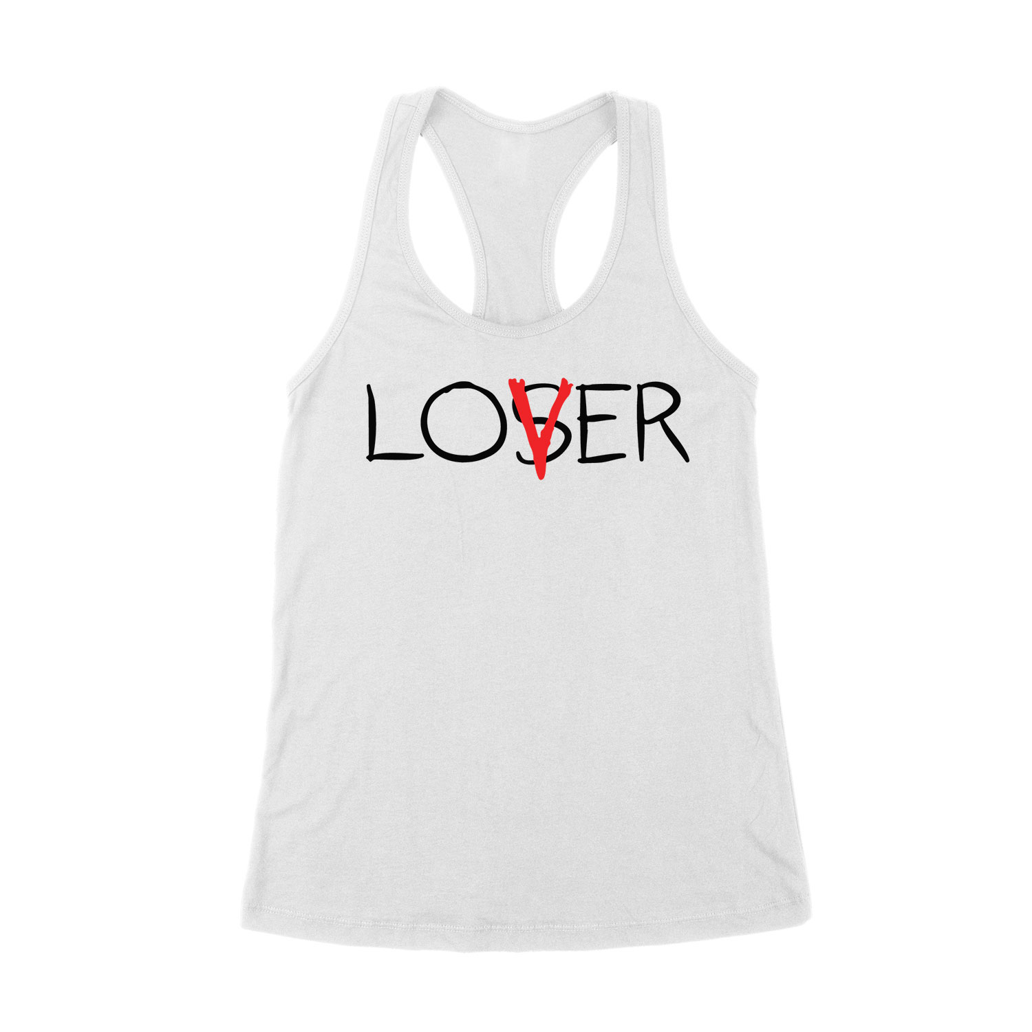 lover loser az stephen king it pennywise Fehér Női Trikó