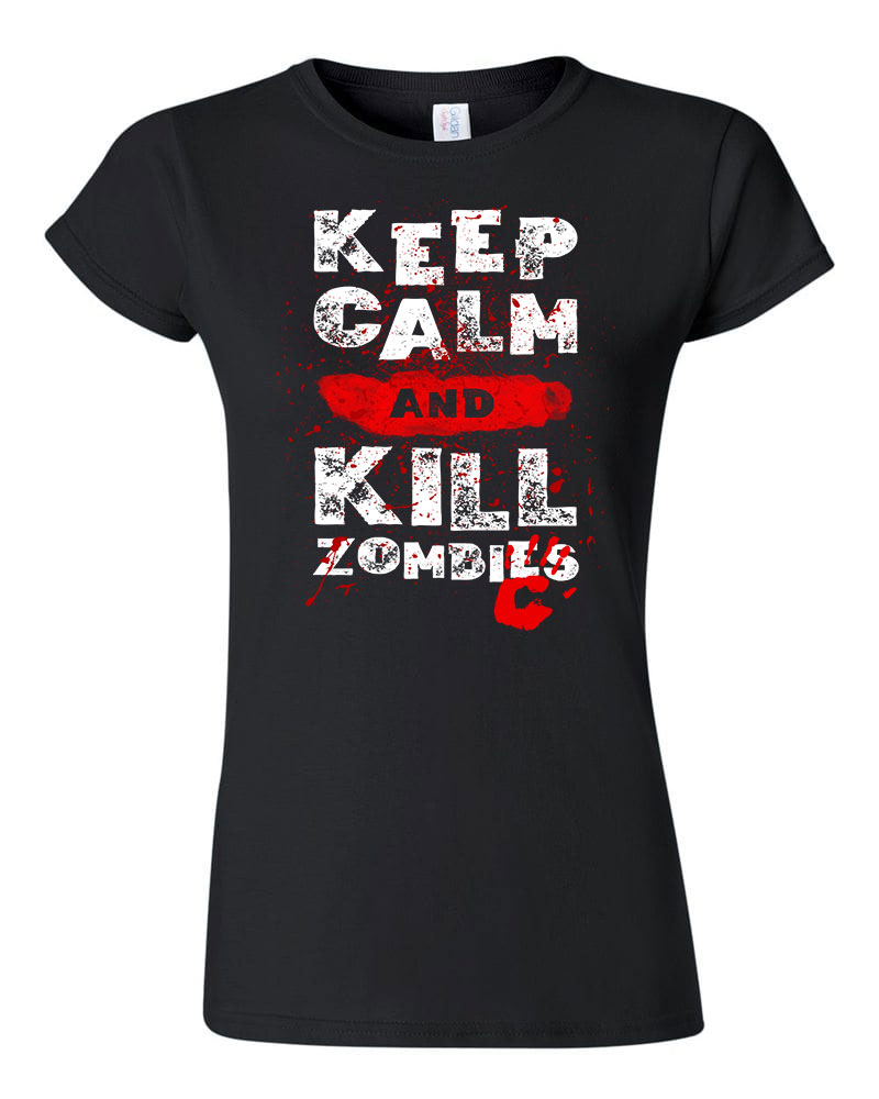 zombi zombis zombie humor kill Fekete Női Póló