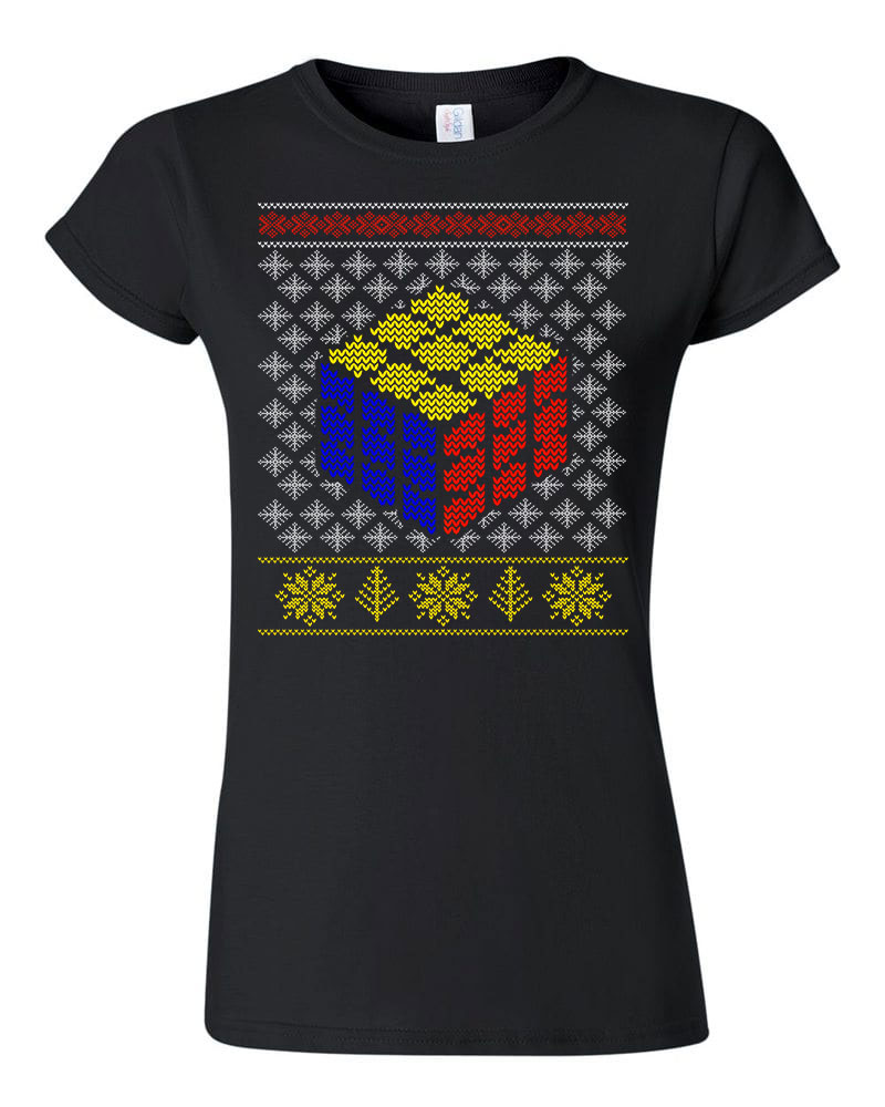 Rubik kocka karácsony ronda pulcsi Fekete Női Póló