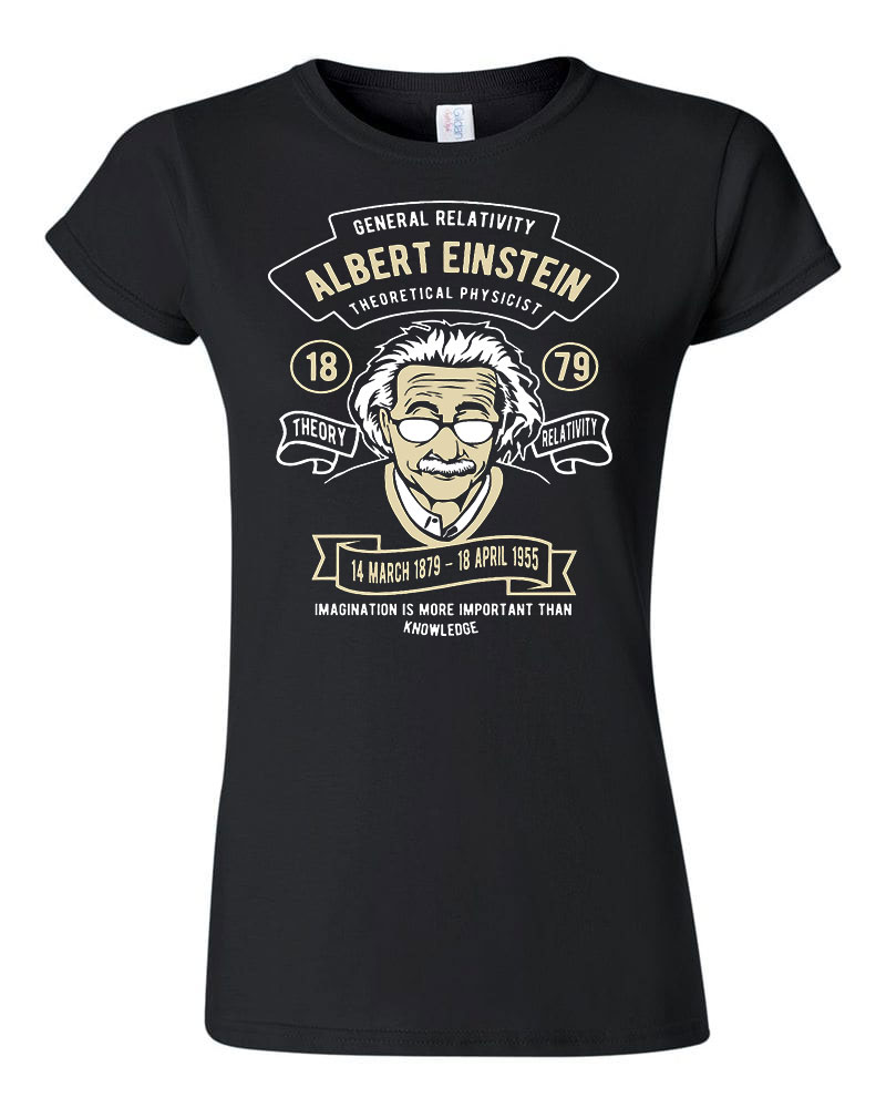 Albert Einstein Fekete Női Póló