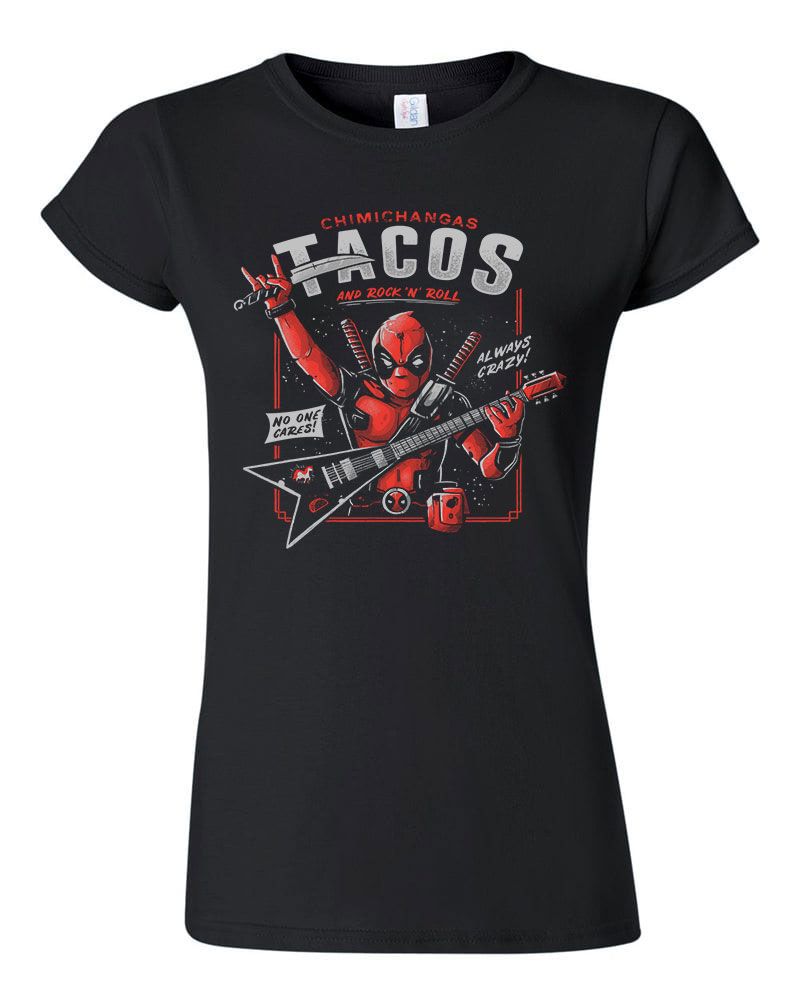 deadpool tacos chimichanga Fekete Női Póló