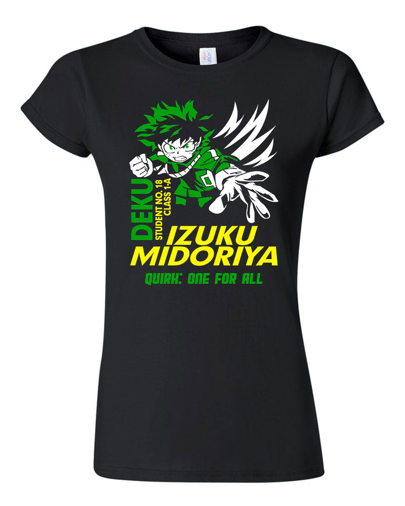 midoriya my hero academia hősakadémia Fekete Női Póló