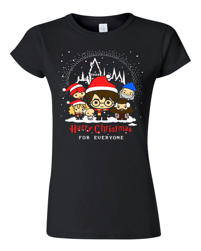 harry potter karácsony Fekete Női Póló