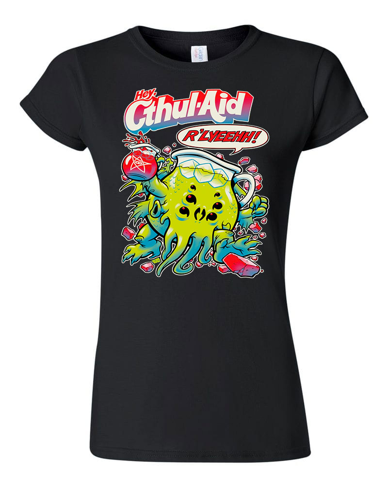 cthulhu chutulu hp lovecraft kool aid Fekete Női Póló