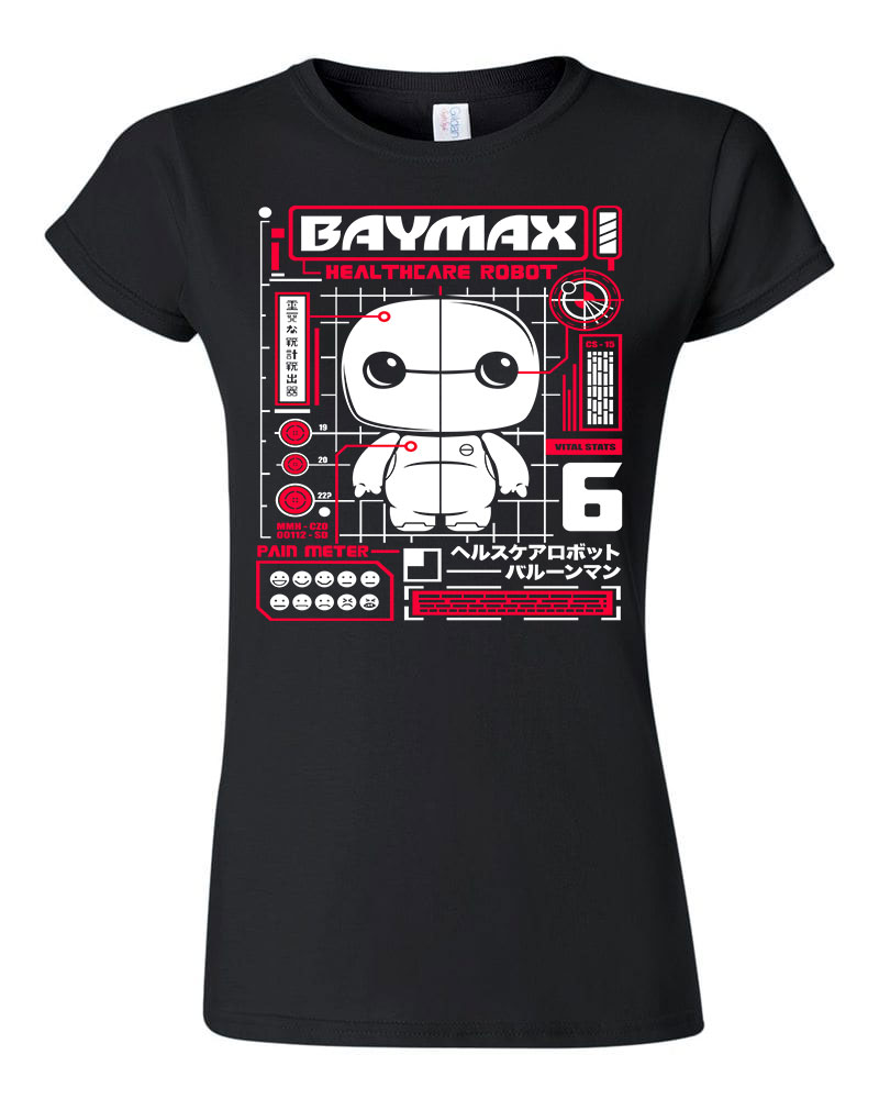 Baymax Fekete Női Póló