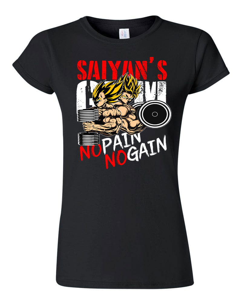 kondi edzés gym no pain no gain son goku vegeta Fekete Női Póló