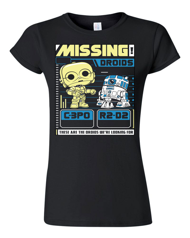 star wars c3po r2d2 Fekete Női Póló