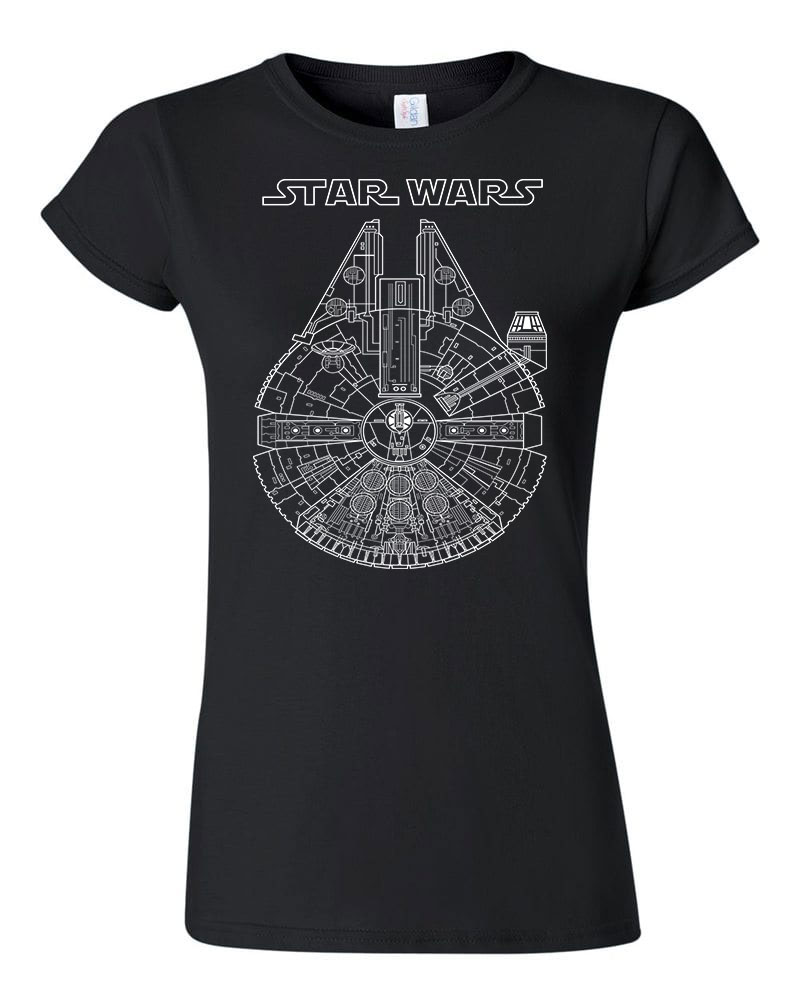 star wars ezeréves sólyom Fekete Női Póló