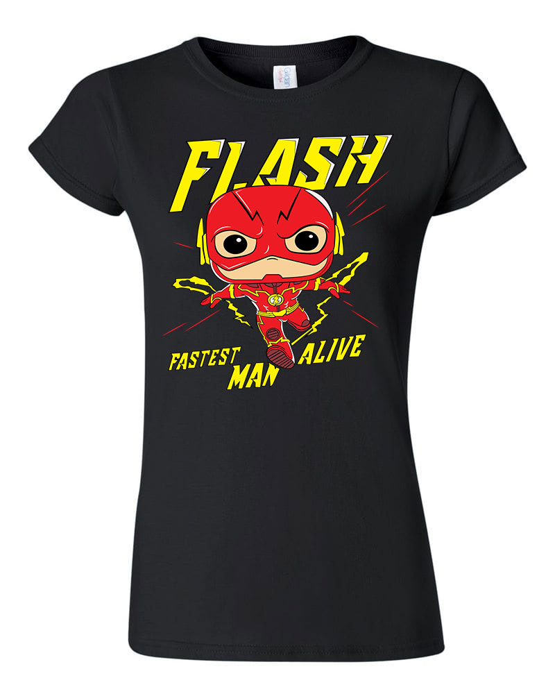 chibi flash Fekete Női Póló