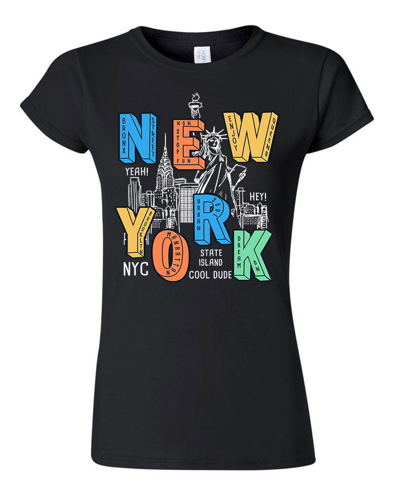 new york usa nyc Fekete Női Póló