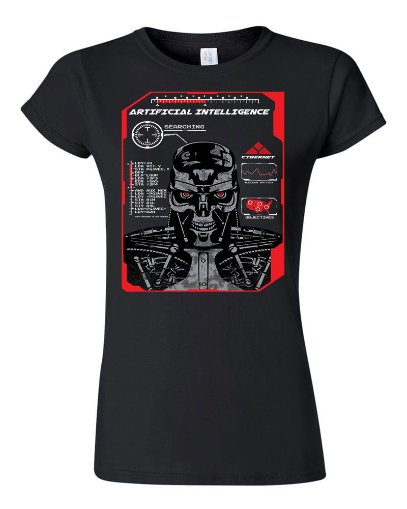 terminator skynet t800 Fekete Női Póló
