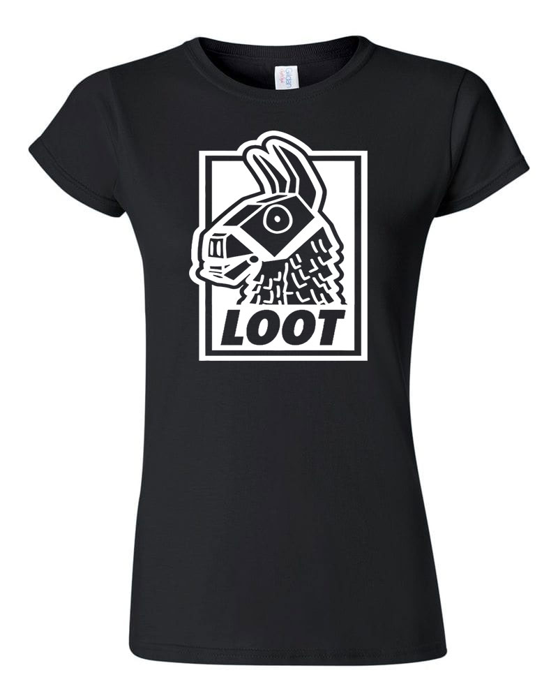 Fortnite loot láma Fekete Női Póló