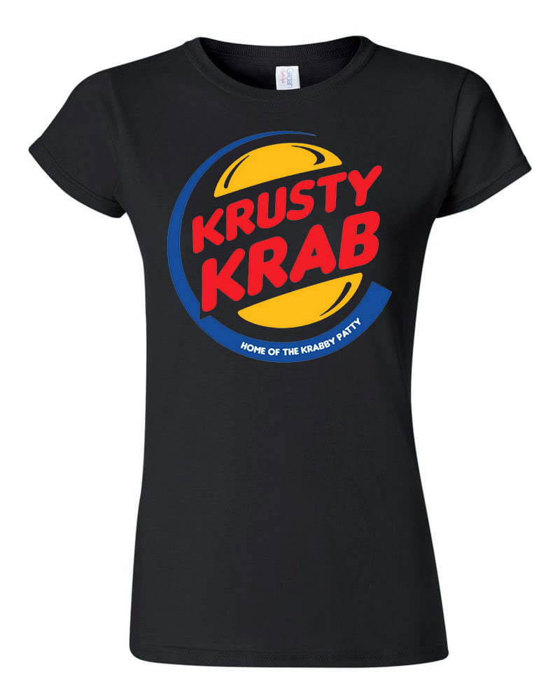 herkentyű burger krusty krab Fekete Női Póló