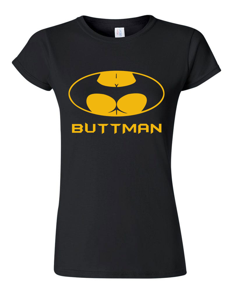 buttman batman fenék humor Fekete Női Póló