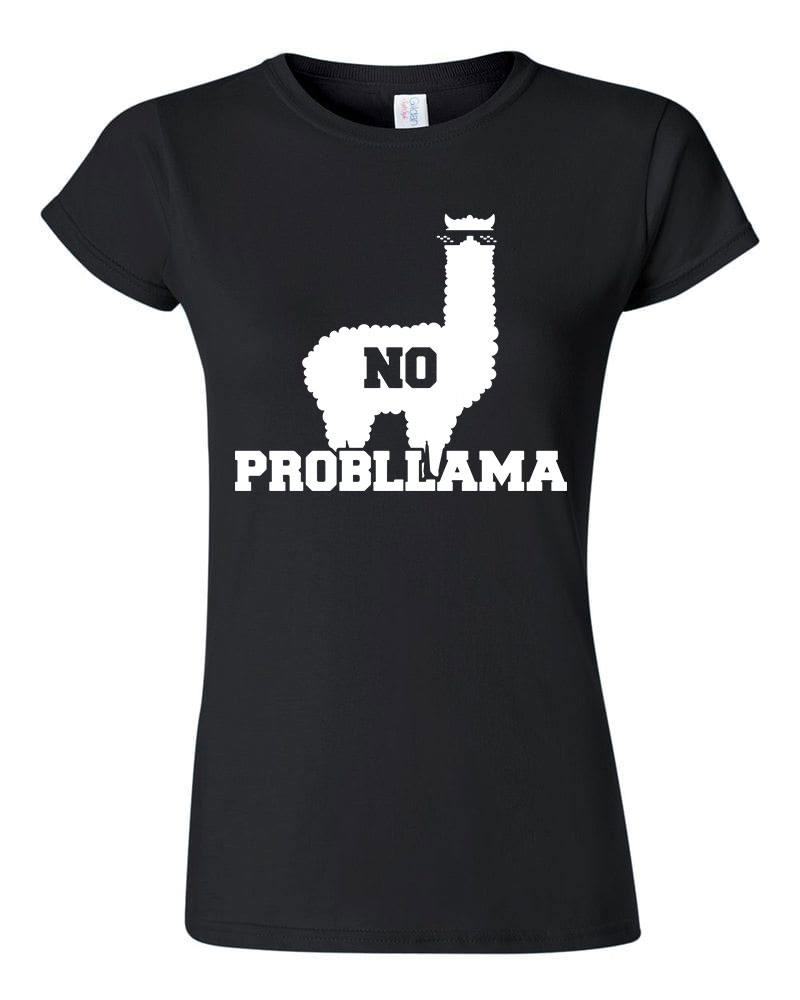 no probllama láma Fekete Női Póló