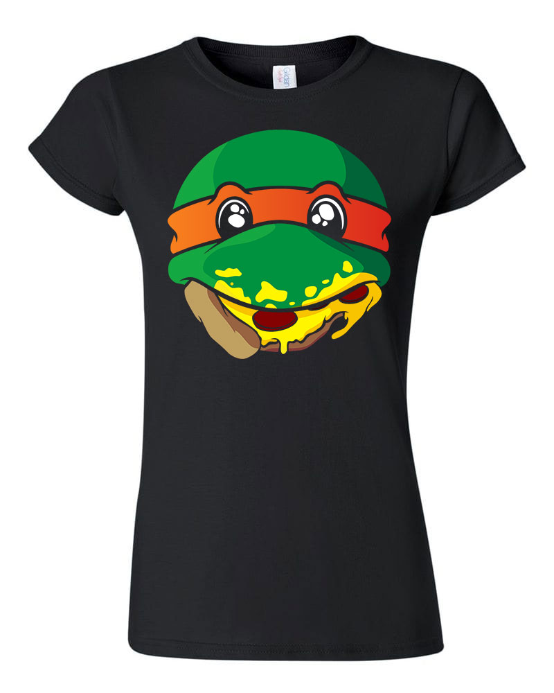 tini ninja teknőcök pizza Fekete Női Póló